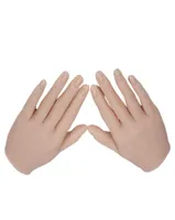 For Silicone Practice Hands Nails Lifesize Mannequin Female Model Display Hands False Nail Finger Nail Art Training Faux Hand Q0516069140