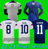 2022 23 United Pulisic Dest Mens Soccer Jerseys America Morris McKennie Yedlin Acosta Aaronson States Home Away Football camisa Jogador