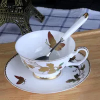 カップソーサーYefine Celadon Porcelain Coffee Cups and Saucers Small TeaCups Ceramic 221102