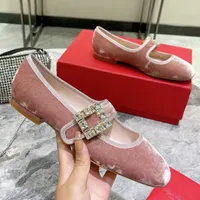 Fashion New Rhinestone Mary Jane Shoes Zlah Female Deting Ballet Shoes Metal Decoration Women&#039;s Single Shoe