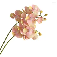 Decorative Flowers 6head Phalaenopsis Artificial Home Furnishings Simulation Wedding Ceiling Layout White Orchids Silk