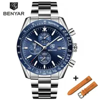 Benyar 2019 Men Watches مجموعة فاخرة العلامة التجارية الفولاذ الكوارتز مشاهدة عارضة عازلة للماء wristwatch Relogio Maschulino2649