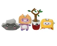 4pcslot LankyBox Plushies Set Cartoon Boxy Rocky Foxy Sticky Plush Toy Stuffed Figures Avtagbar mössa förvandlas till en Doll Kids -gåva 22143164