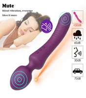 Soft Powerful Wand AV Vibrators for Women 20 speed Dual motor Dildo vibrator Massager Sex Toy Clitoris Vagina anus Stimulate7913978
