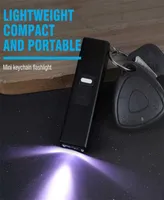 전기 충격 기능이있는 Boruit Self Defense Keychain Flashlight Super Bright Waterproof Mini LED 키 조명 포켓 토치 2112311860376