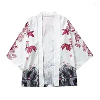 T-shirts pour hommes T-shirts masculins Cardigan Summer Yukata National Jacket Tops Loose Imprimer Coat Fashion Mens Blouse Blouse