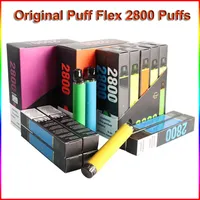 0% 2% 5% E Cigarette Pods Комплекты устройств одноразовый Vape 850MAH Аккумулятор Puff Flex 2800 попадает в Puffs Предварительно заполненные 10 мл испарителя пара