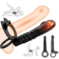 Массажер Sesy Toys Double Printation Anal Plug Dildo Vildo Butt Vibrator для мужчин ремень на пенис влагалище для взрослых секс -пары JRQO280D