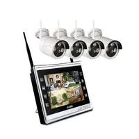 4Ch 720p Camera 12 '' LCD Monitor inal￡mbrico NVR CCTV Sistema de seguridad H 265 Wifi 4 canales Cot￳n y reproducci￳n de vigilancia SET261H