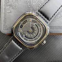2021 NUEVA LLEGA Relojes de hombres de alta calidad para hombres Vintage Fashion Genuine Leather Man Wallwatch Automatic Mechanical Watches Gift226u