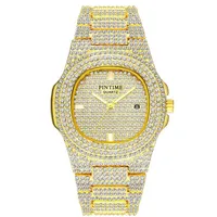 Hip Hop Men Women Diamond Gold Regarder Iced Out Quartz en acier inoxydable Nautilus Sport Wristwatch Designer Luxury Watches263Q