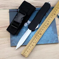 Yeni kenar testere bıçak taktik bıçak a07 çift eylem ön blok otomatik bıçak 440c tel edc dişli bıçağı sheath6146849