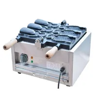 Beijamei Ticari Dondurma Taiyaki Makinesi Yüksek Verimliliği Büyük Balık Şekla Kek Kalıp Elektrikli Açık Ağız Taiyaki Maker Makineler2449