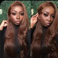Reddish Brown transparent hd Lace Front Wig body wave 13x4 Copper Red Brazilian swiss Frontal Human Hair Wigs Spring Color for youg girl Diva1