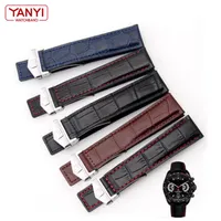 Echte lederen armband 19 mm 20 mm 22m voor tag Heuer Watchband Men Polshorloges Bandaccessoires Fold Buckle Leather Watch -band 22745