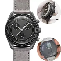 Bioceramic Moonswatch Quarz Chronograph Mens Watch Mission to Saturn 42mm Nylon الفاخرة Mercury Watch James Montre de Luxe Limited Editi286L