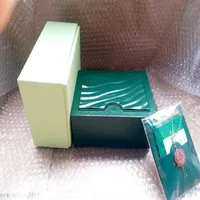 Todas as séries originais papéis corretos Bolsa de presente verde de luxo para caixas de rolex folhetos assistem