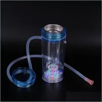Otros accesorios para fumar Light Up Travel Portable Plastic Hookah LED Shisha Copa Set para botella de fumar de automóvil 442 S2 Drop de Dhxw9