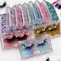 Other Makeup Wholesale Customize Butterflies Acrylic Eyelash Box 25Mm Eyelashes Boxes Empty Lash Cases For Makeup Tools Lashes Packa Dhvcq