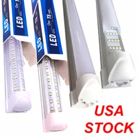 6500K V-Shaped 8Ft Led Tube Lights T8 Integrated Cooler Door Light 8Foot Double Sides Shop Warehouse Frosted Cover Milky Cover Work Bulb Lamp crestech168
