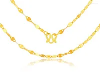 Łańcuchy czyste 24 -karatowe żółte złoto łańcuch łańcucha/ 999 Przyjazd Kobiet Naszyjnik 4G