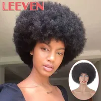 Synthetische pruiken Leeven Synthetische Afro Kinky Curly Wig Hair Pruiken voor vrouwelijke mannen Fluffy Hair Black Gray voor feestdans Cosplay Pruiken met pony T221103