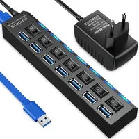 Power Cable Plug USB Hub 3 0 splitter Flera portar 30 Multi Extensor Multiple Extender Switch 20 med Adapter för PC 221103