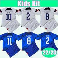 22 23 Pulisic Dest Kid Kit Soccer Jerseys Team National Morris McKennie Yedlin Acosta Aaronson d￩clare ￠ la maison des chemises de football ￠ la maison