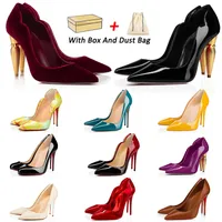 2023 Toppdesigner Red Bottoms Dress Shoes Christias Womens Pumpar Stiletto klackar Patent Leather Point Toe High Heels Loafers Rubber So Kate Loubutin Shoe Storlek 35-44