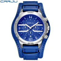 CWP 2021 Crrju Multifunzione maschile orologi sportivi maschile in pelle orologio da polso maschio da polso per orologi militari waterproof orologi W2487