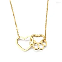 Cha￮nes Fashion Foot Cat griffe coeur pendentif collier de cha￮ne de clavicule