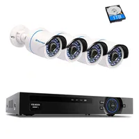 4ch 1080p PoE NVR Security Camera CCTV System P2P IR Nocne Vision 4PCS 2 0MP Zestaw nadzoru kamery IP Outdoor App View2704