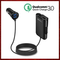 CC434 Quick Charge QC 3.0 Car Charger Pront Pront Back Cashing Car Caragette Lighter Adapter مع 4 منافذ USB شاحن مركبة