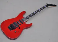 Red 6 Strings Electric Guitar with Quilted Maple Veneer 24 Frets Can be Customized