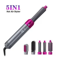 5 in 1 Hair Dryer Brush Professional Salon Blow Dryer Hair Curling Iron HairDryer With Curly Hair Straighten Brush Styling Tool H1122294E