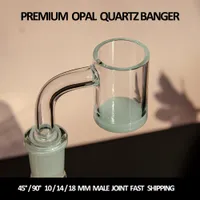 Opaque quartz banger nail domeless smoking Accessories 4mm thick bottom 10mm 14mm 18mm male female 45 90 Degrees terp slurper for bong dab oil rigs