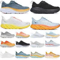 Top Hoka One Clifton 8 sapatos atléticos tênis de tênis de choque de moda de estrada masculino masculino Mulheres homens 36-45