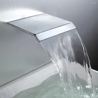 Banyo lavabo musluklar azos duvara monte şelale küveti musluk yüksek akışlı spout ve dolgu armatürleri krom kaplama