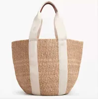 Kadınlar Straw Woody Bag Tote Alışveriş Çantaları Hasır Dokuma Hobo Keten Büyük Plaj Chole Çantalar Lüks Tasarımcı Crossbody Omuz Cüzdanları Sebze