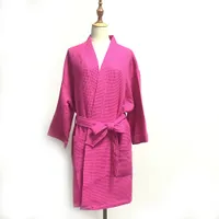Brautjungfer Geschenk Home Kleidung Pink Waffel Badrobe kostenlos Gr￶￟e Erwachsener Hauskleidung 25 PCS LOT GA LAURHAUS DOM540