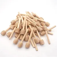 8cm Honey Dipper Sticks mini wooden honey stick Honey Dippers 3 inch Portable Dinnerware Nice Gift for Family Friends and Colleagues