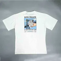Lüks Gömlek Tasarımcı Tişört Marka Gömlek Doğru Versiyon Tide Kiss Tokyo Limit ED Kağıt Bardağı Cit Y Köprüsü Erkek ve Kadınlar Yuvarlak Boyun Kısa Kol T-