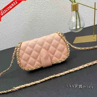 Evening Bags Luxury Brand Design Cc 663 Letter Plaid Woman's Shoulder Chain Lambskin Vintage Messenger Caviar Leather Mini Cosm