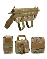 الجيش صيد الكلب التكتيكي سترة molle class الكلاب سترات مع 3 حقائب قابلة للتعديل خدمة تسخير 9554605
