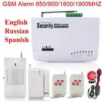 Voix russe anglaise russe voix espagnole et manuel GSM Wireless PIR Home Security Burglar Alarm System Auto Compuling SMS Call2741