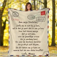 Dekens Swaddling Fleece aan mijn dochter/zoon Deke Nederlandse berichtbrief Flanel Gift for Kids Koc 120x150/130x150/150x200/150x220cm 221103