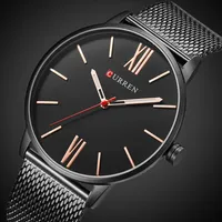 2018 Mens Watches Top Brand Luxury Sea inoxid de acero negro Anal￳gico Quartz Watch Mode Fashion Business Wristwatches Relogio Masculino237L