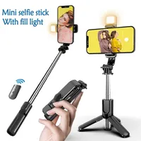 Selfie monopodlar mini selfie sopa tripode ligh para movil palo genişletilebilir lamba bluetooth akıllı telefon standı treppiede esnek tripod statyw luz 221104
