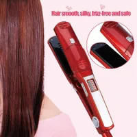 Hair Curlers Straighteners Professional Steam Straightener Ceramic Vapor Infrared Heating Flat Iron Straightening W221101