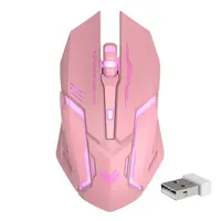 Mäuse 2 4GHz Wireless Gaming Maus wiederaufladbar 1600 dpi Optical Pink USB 6 Tasten Design für Computer Laptop PC Gamer 221103